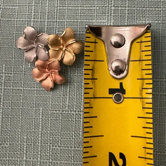 14 KT gold pendant in white, yellow and rose gold - Picture 4 of 4